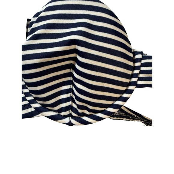 Navy Blue Striped Strapless Underwire Bra With‎ Removable Straps - Picture 10 of 10